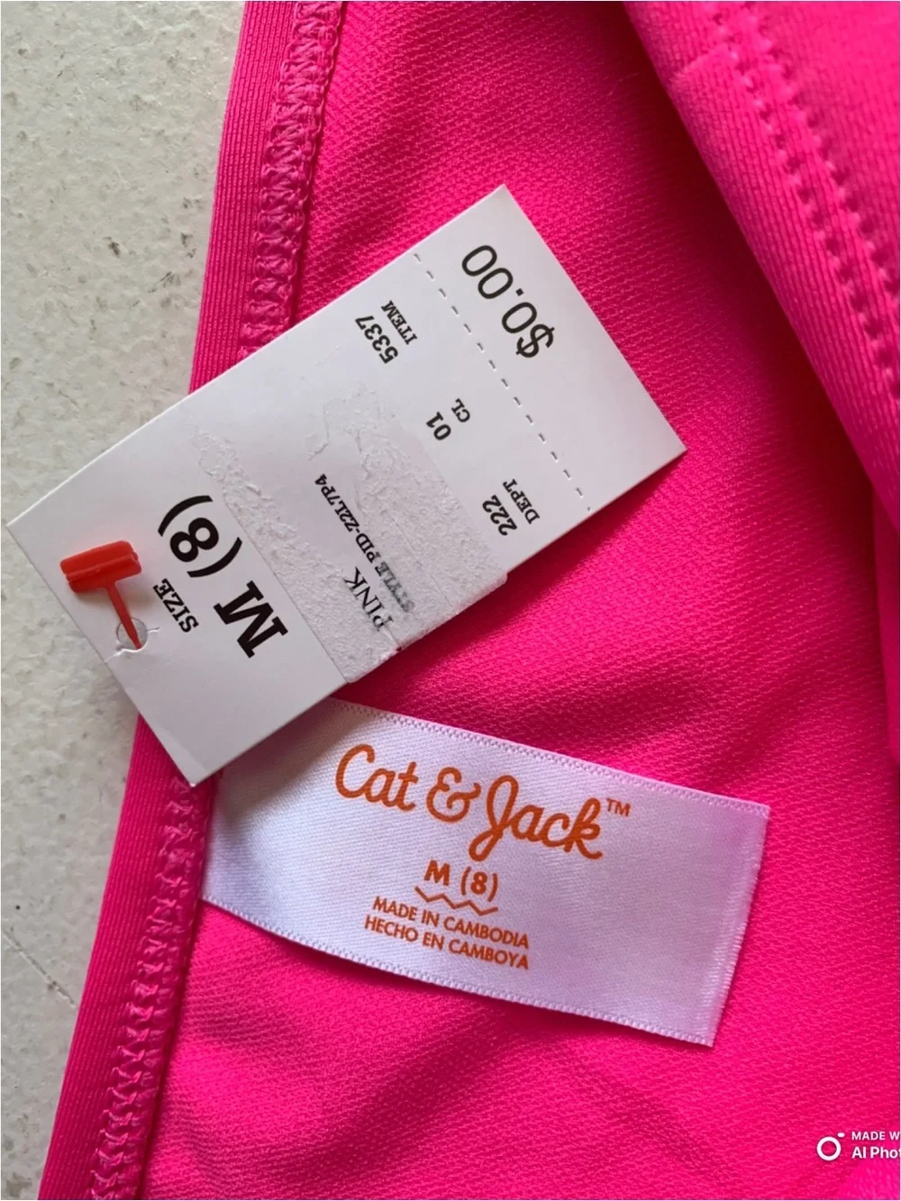 Cat & Jack / Art Class 2-Piece Bikini Set Pink Green Floral Size Medium NWOT